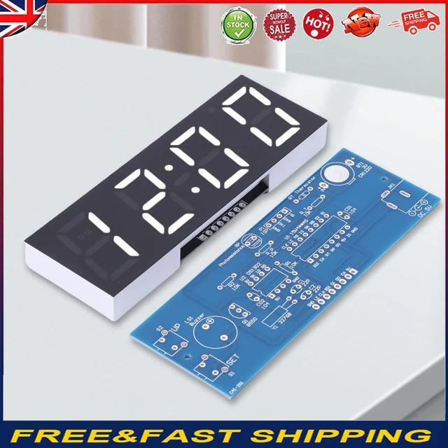 4 DIGIT DIY LED Digital Clock Kit USB Powered Electronic Clock Kit