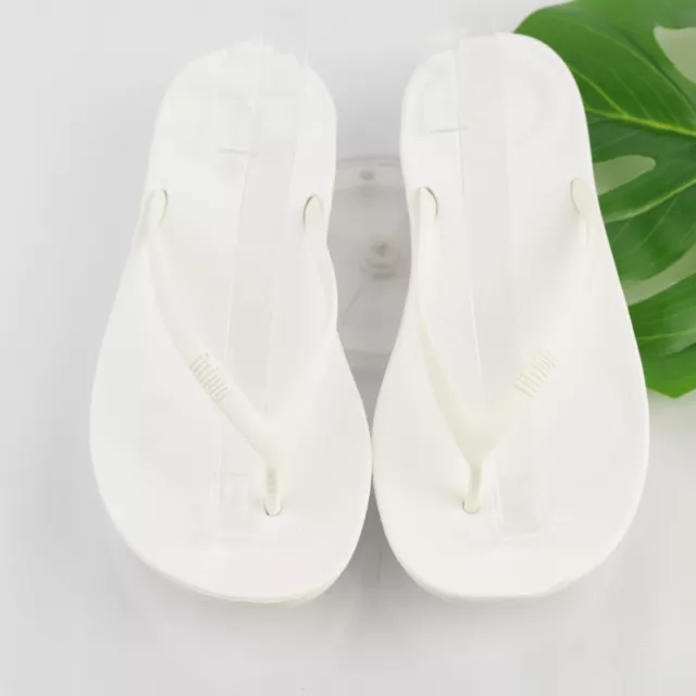Fitflop Women's Iqushion Sandal Size 8 Thong Slides Flip Flop White Rubber Beach