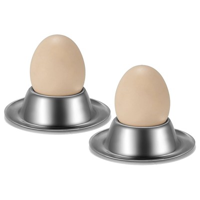 Set di 2 portauova in acciaio inox per uova sode 