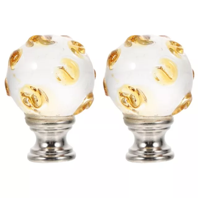 Set di 2 testine decorative in cornice corno cristallo tappi lampada pomello paralume