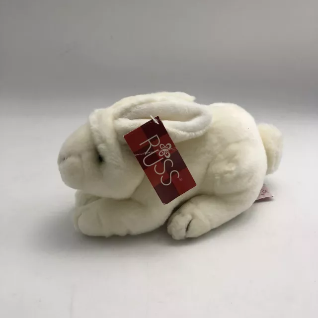 Russ Berrie Plush White Easter Realistic Bunny Rabbit Cooper Toy Stuffed Animal