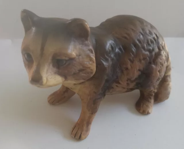 Vintage UCCTI Raccoon Figurine from JAPAN marked Raccoon with UCCTI label 4"
