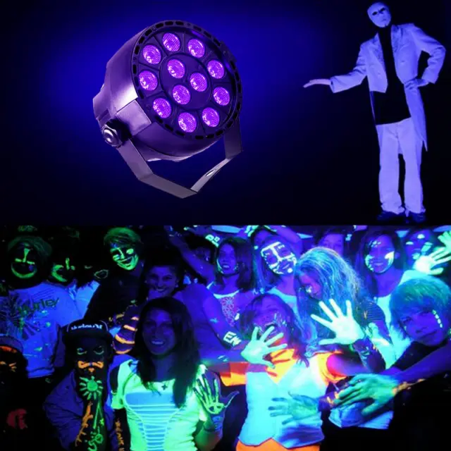 Remote 12 LED UV Purple Par Lights Led Stage Ballroom Bar DJ Disco Wedding Party