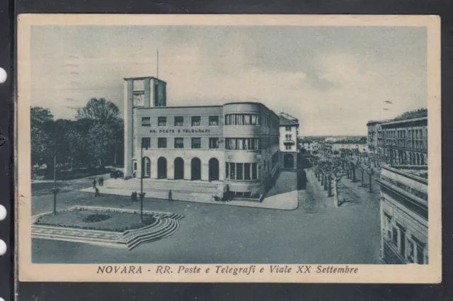 Cartolina Novara RR. Poste e Telegrafi e Viale XX Settembre AC646