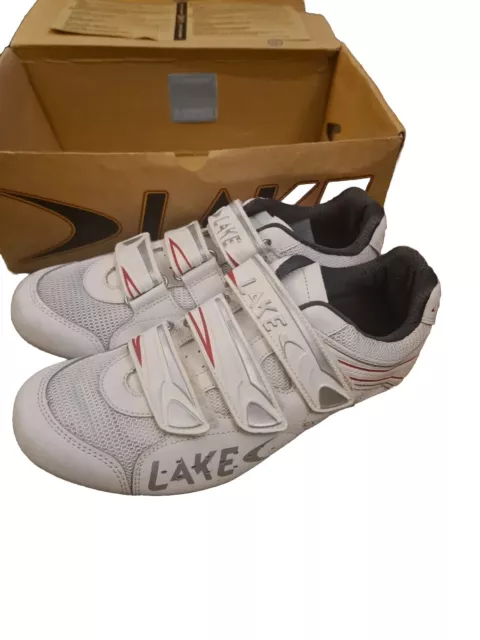 Lake CX160 Boxed White road cycling shoes  42 Size 8 Uk