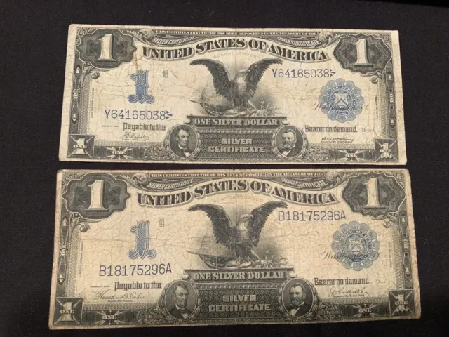 1899 $1 Black Eagle One Dollar Note ✯ Large Silver Certificate Estate Lot ✯