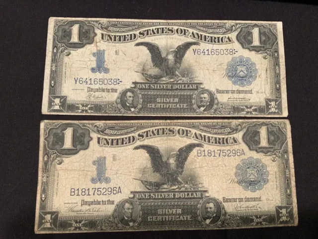 1899 $1 Black Eagle One Dollar Note ✯ Large Silver Certificate Estate Lot ✯ 3