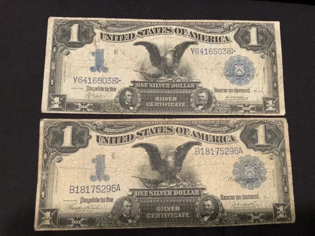 1899 $1 Black Eagle One Dollar Notes ✯ Large Silver Certificate Estate Lot ✯ 2