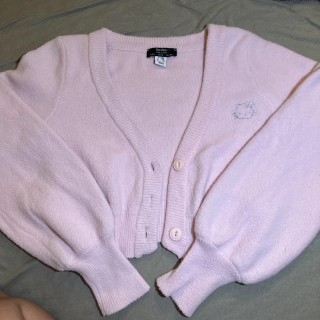 BERSHKA HELLO KITTY Pink Cardigan Cardi Crop Sanrio Size S