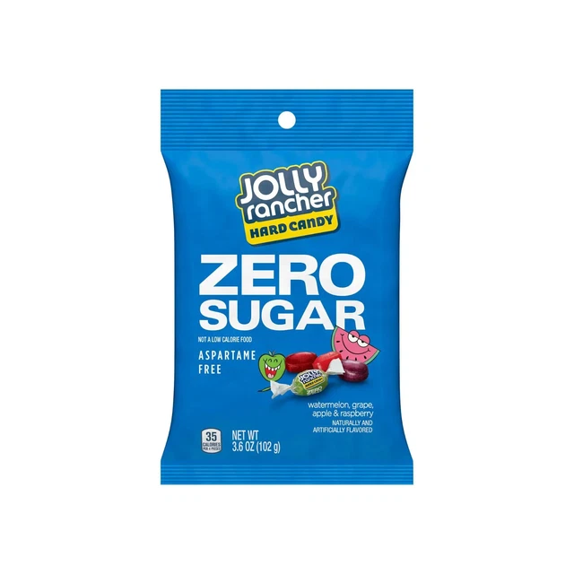 JOLLY RANCHER ZERO Sugar Assorted Fruit Flavored Hard Candy, 3.6 oz