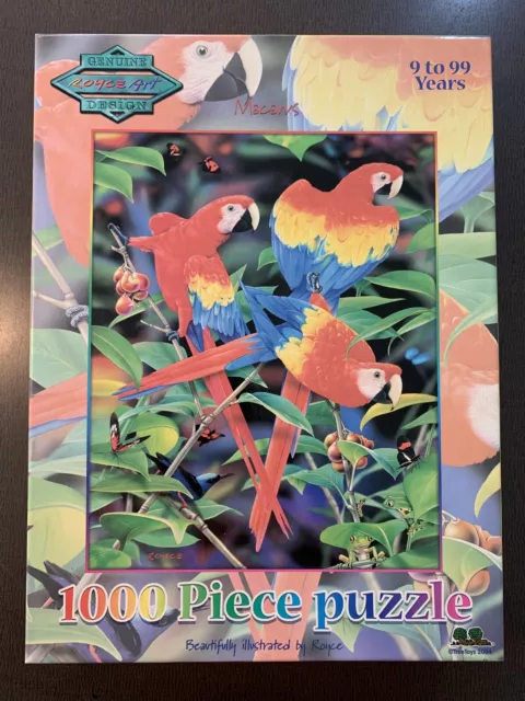 Genuine Royce Art Design 1000 Piece Puzzle Macaws 2004 Checked Complete!