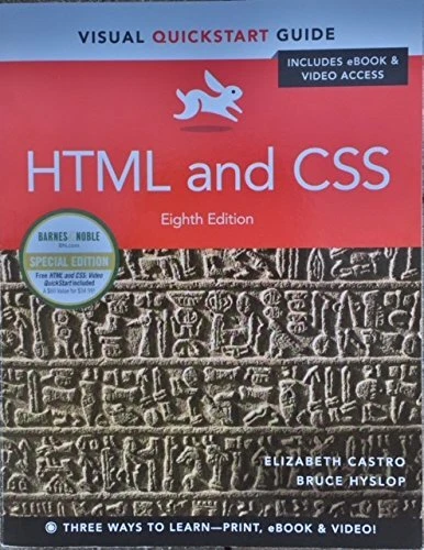 VISUAL QUICKSTART GUIDE HTML AND CSS (8TH EDITION) *Excellent Condition ...