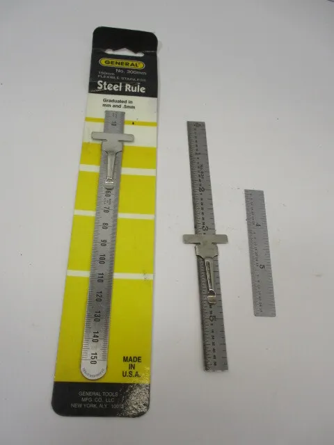 Precise 6 x 15/32 Stainless Steel Ruler (32nd, 64ths,mm & 0.5mm) -  7006-0003 - Penn Tool Co., Inc