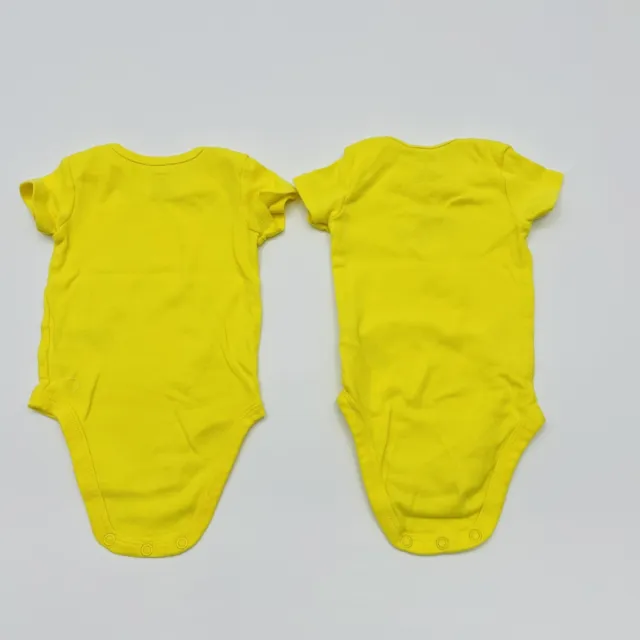 Carters Baby Infant Boys Size 3 Month 2 Piece Short Sleeve Bodysuits Yellow 1593 4