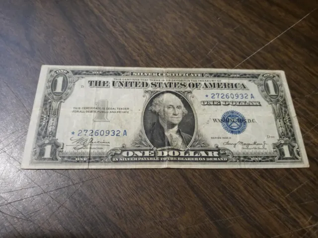 1935 A Star Silver Certificate One Dollar Bill - *27260932A