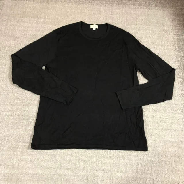 Club Monaco Sweater Mens Medium Pullover Black Silk Cashmere Preppy Casual