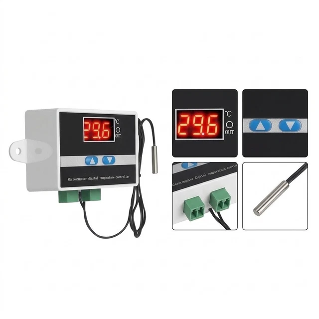 ABS DIGITAL TEMPERATURE Controller for Aquariums 9x5x2cm Compact Size ...