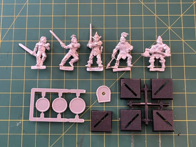 GW Citadel Warhammer F3 Fighters (5) Barbarians 1987 OOP Metal Norse