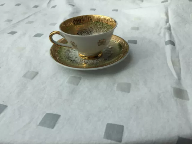 Antike Espresso Mokkatasse alt mit Gold 