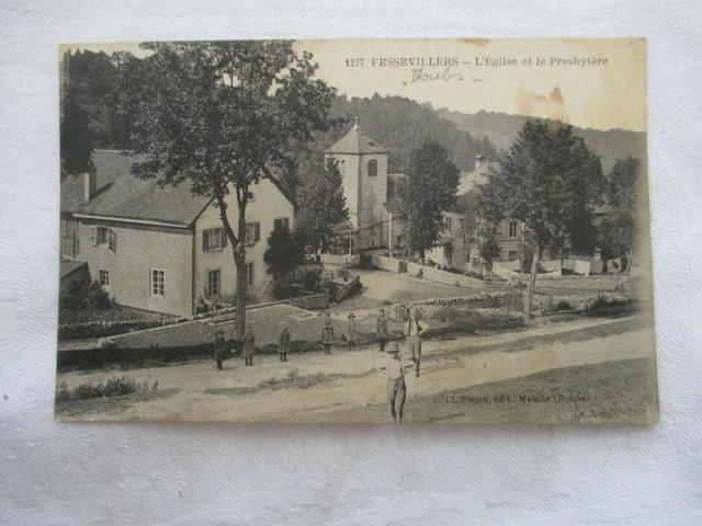 Cpa Dos Vert Doubs 25 Fessevillers L'eglise Et Le Presbytere