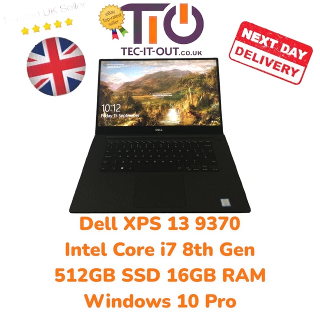 Dell XPS 13 9370 Touchscreen Intel i7 8th Gen 512GB SSD 16GB RAM  Windows 10 Pro