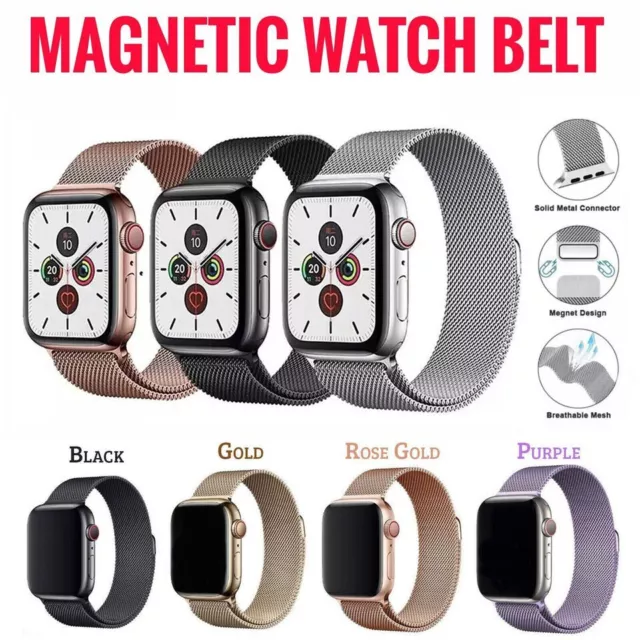 Milanese Loop Band Magnetic iWatch Strap For Apple Watch 8 7 6 5 4 Ultra 38-49mm