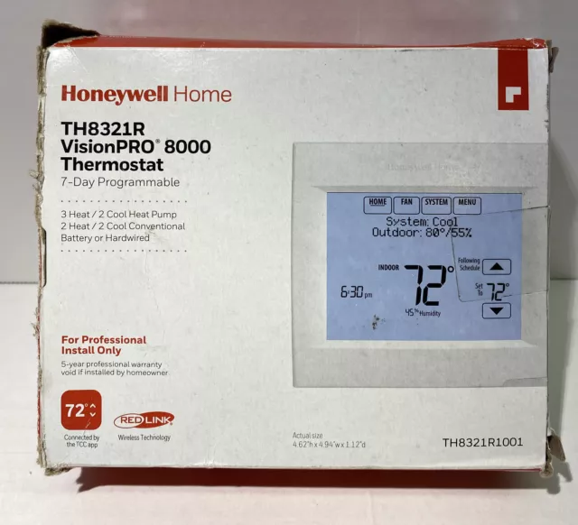 Honeywell Programmable Thermostat VisionPro 8000 TH8321R1001  Red Link New