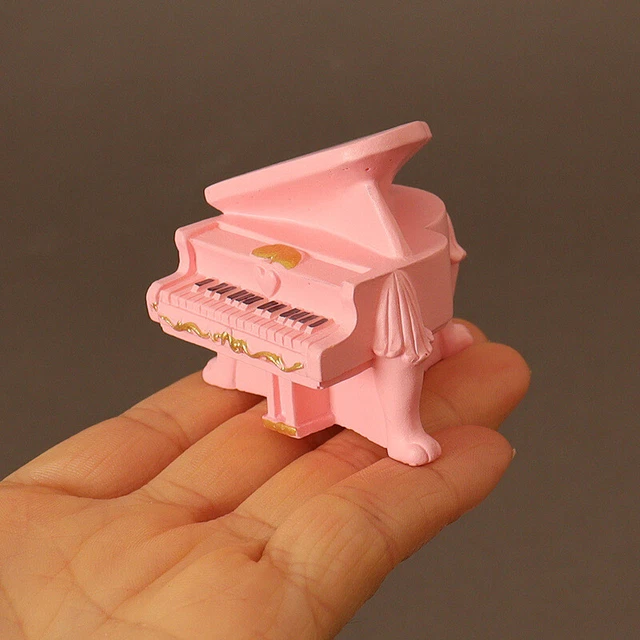 Qiilu Dollhouse Grand Piano Mini piano à queue en bois de simulation Qiilu Dollhouse Grand Piano Mini piano à queue en bois de simulation
