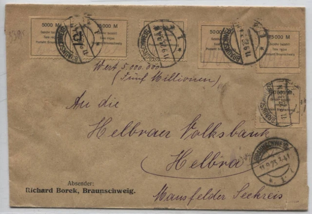 6 Gebührenmarken Fa. Borek R-Brief Braunschweig nach Helbra geprüft BPP!(B07896) 6 Gebührenmarken Fa. Borek R-Brief Braunschweig nach Helbra geprüft BPP!(B07896)