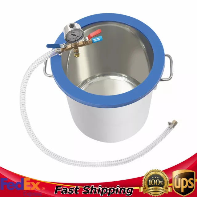 5 Gal Vacuum Chamber Stainless Steel Tempered Glass Vacuum Degassing Chamber new