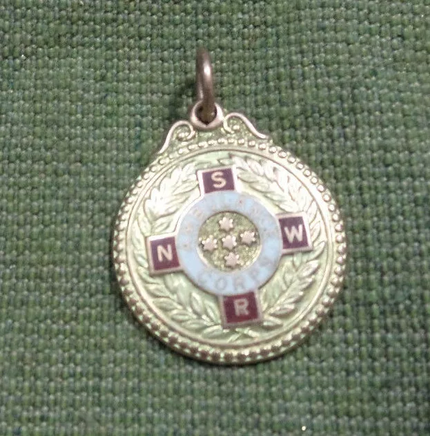#S3.  Nsw Railways Ambulance Corps Gold Efficiecy Badge - 1948, Named