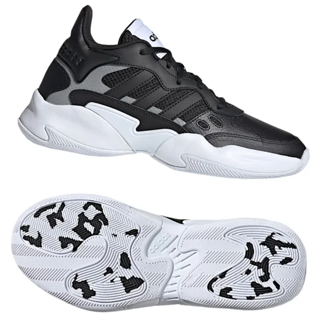 adidas Herren Schuhe Streetspirit Sneaker Sportschuhe EU 44  UK 9.5 schwarz-weiß