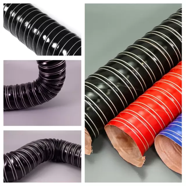 High Temp Silicone 2 Ply Air Ducting - Hot Cold Air Engine Brake Cooling Duct