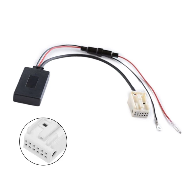 1pcs  Black 12Pin 12V BT-Compatible 5.0 Audio Adapter Aux Cable For BMW E60