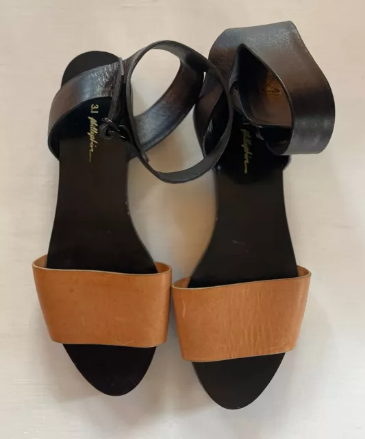 3.1 Phillip Lim Ankle Strap Leather Sandals Women’s Sz 40 Black & Tan