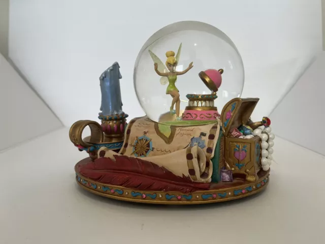 Disney Tinkerbell Peter Pan You Can Fly Neverland Treasure Map Music Snow Globe