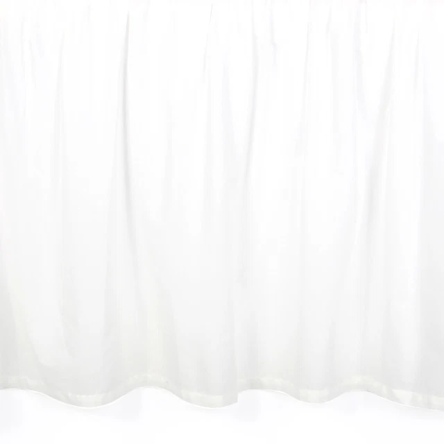 Lambs & Ivy Signature White Cotton Voile Ruffled Crib Skirt