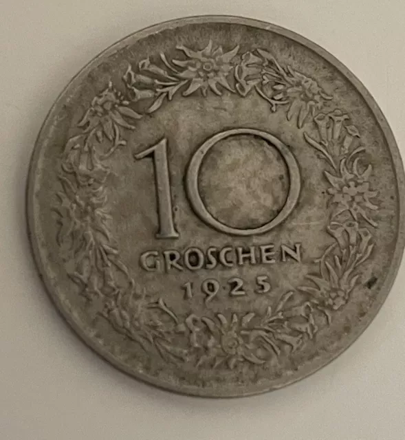 Vintage Coin Austria - 10 Groschen Coin - 1925