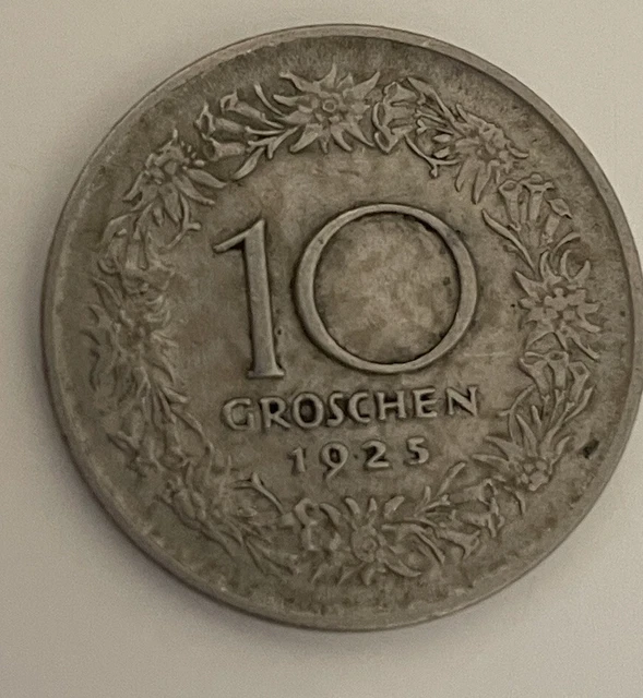 Vintage Coin Austria - 10 Groschen Coin - 1925