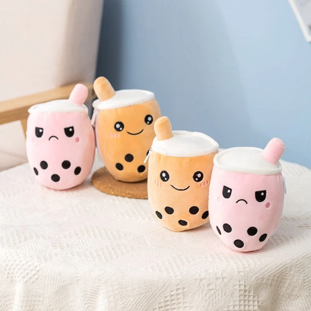 Plushie Bubble Tea Plush Doll Bubble Tea Cup Stuffed Toys Reversible Plush Toys