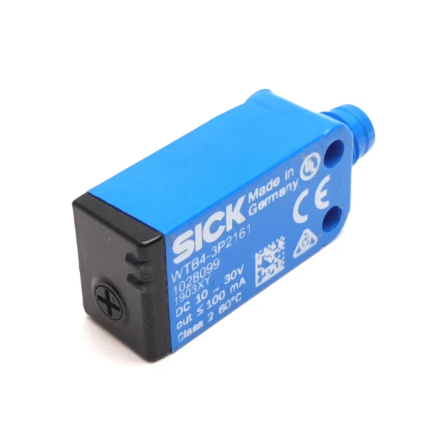 Sick WTB4-3P2161 Photoelectric Sensor, 10-30VDC, 20mA, PNP, 3-Pin M8 Male