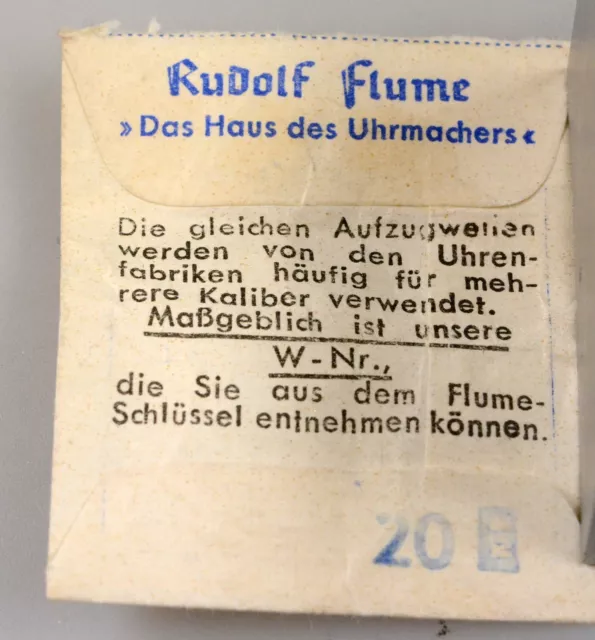 Vintage Flume 2x Aufzugwelle W 932 Rego 13" 22 winding stem 3