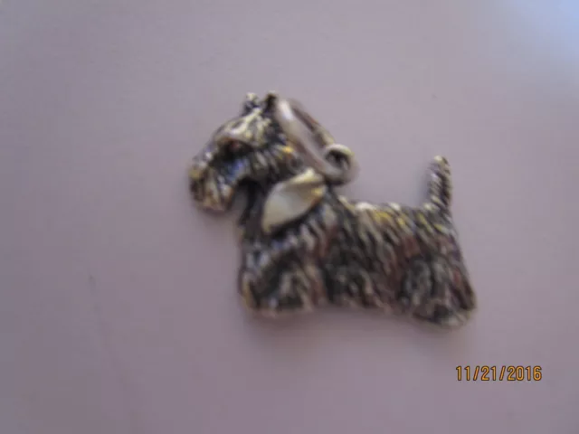 Sterling Silver Bracelet Charm Scotty Dog  60000