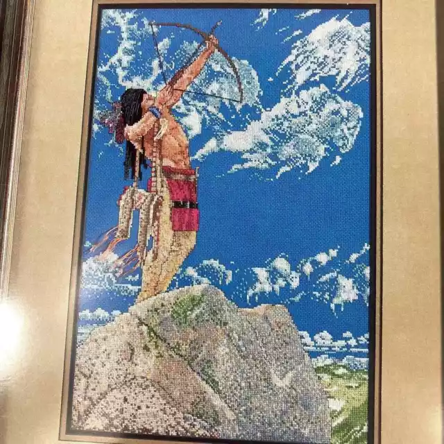 Native Sky Hunter with Buffalo Cross Stitch Softcover Color Charts Booklet 10601