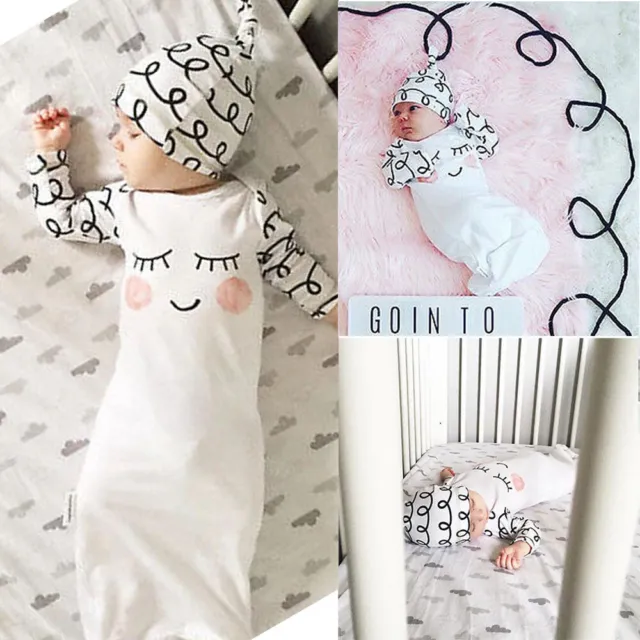 Coperta cappello neonato neonato bambine maniche lunghe avvolgente fascia