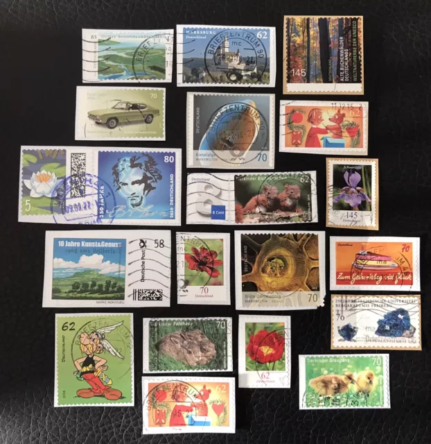 Lot de 20 timbres d'Allemagne années diverses - encore sur fragment L89