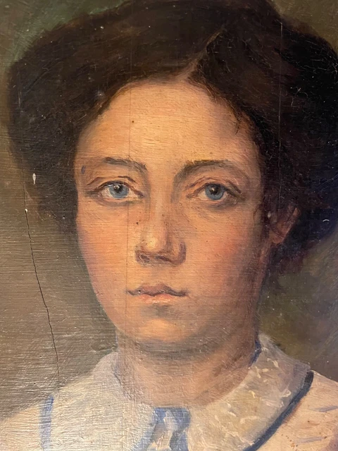 FRENCH ANTIQUE OIL Portrait Painting Of A Young Lady/ Girl. £273.00 ...