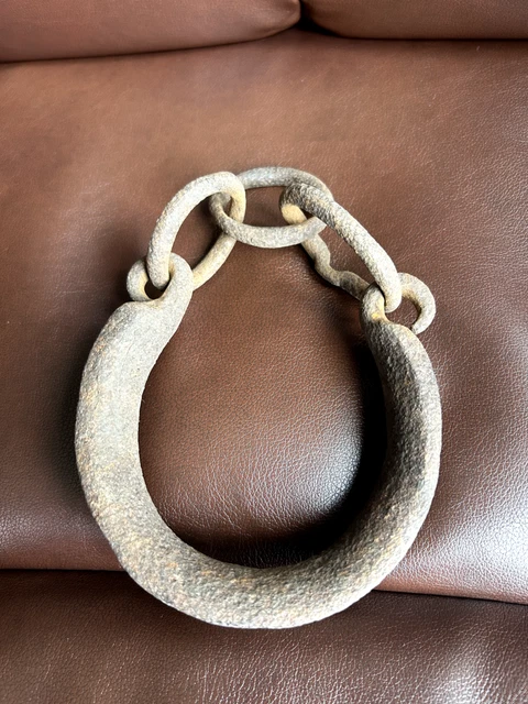 Antique Hand Forged Iron Hardware Barn Farm Accessory Large U Shape with Links