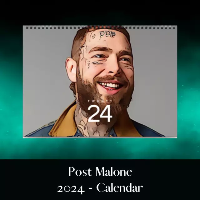 POST MALONE 2024 Calendar Vintage Artistic Design Large A3 Gift Idea