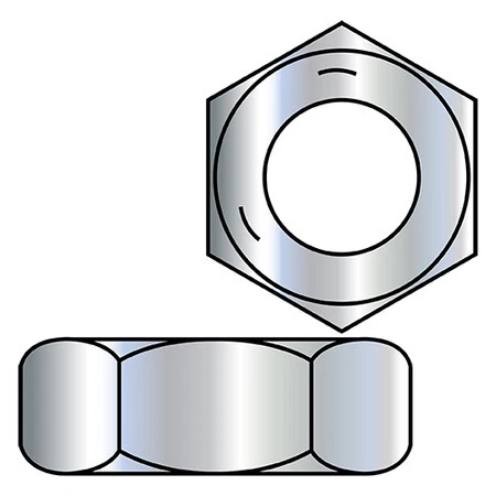 Zoro Select 14Nj5 1/4-20 Hex Jam Nut Grade 5 Zinc